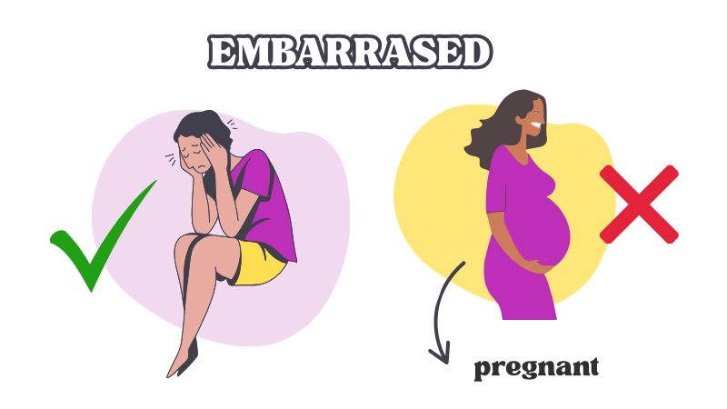False friend: Embarrassed